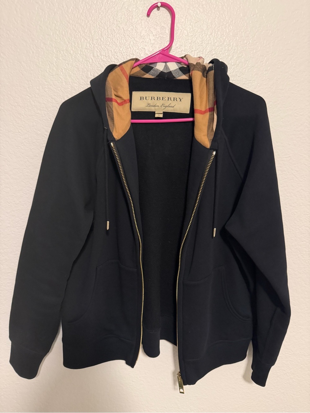 BURBERRY London England Check Lined Zip women’s Hoodie XL